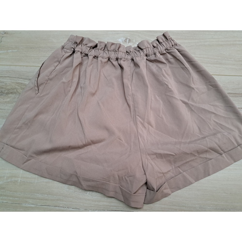 Bar III Womens Taupe Mauve Paperbag Waist Rope Drawstring Shorts Size M